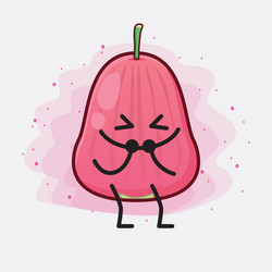 java apple fruit cute character with simple face vector image