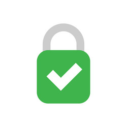 Lock with check mark color flat icon isolater vector