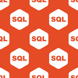 orange hexagon sql pattern vector image