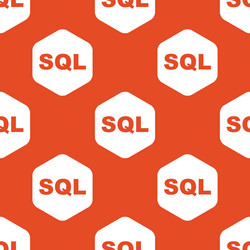 Orange hexagon sql pattern vector