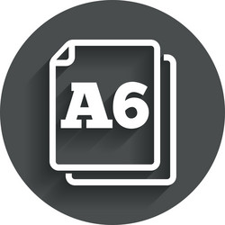 paper size a6 standard icon document symbol vector image