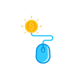 pay per click icon with mouse and coin vector image