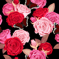 Romantic Rose Seamless Pattern Vector Image
