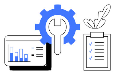 tools and checklist for data analysis project vector image