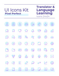 translator pixel perfect gradient linear ui icons vector image