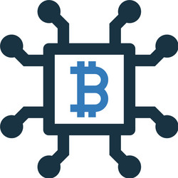 bitcoin block chain icon design vector image