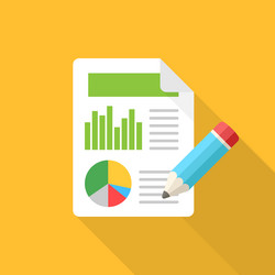 contract document with pencil icon in flat style vector image