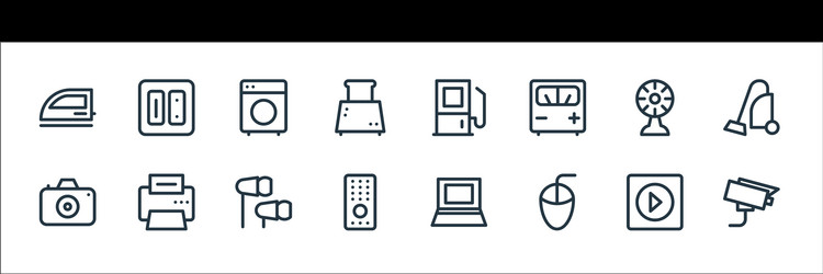 electronics line icons linear set quality vector image