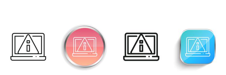 laptop icon thin linear regular and button style vector image