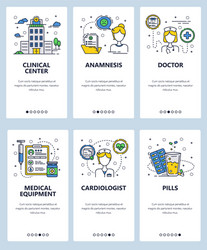 line art web and mobile app template set vector image