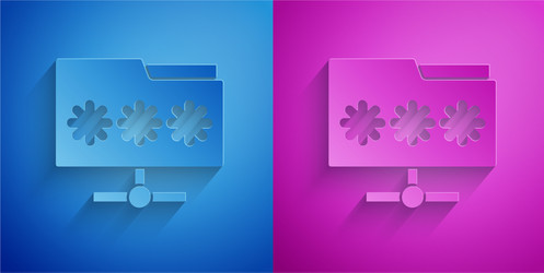 paper cut folder with password notification icon vector image