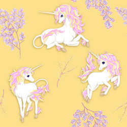 seamless pattern background with unicorn vector image
