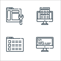 web development line icons linear set quality vector image