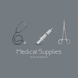 Abstract medical objects on a gray background vector