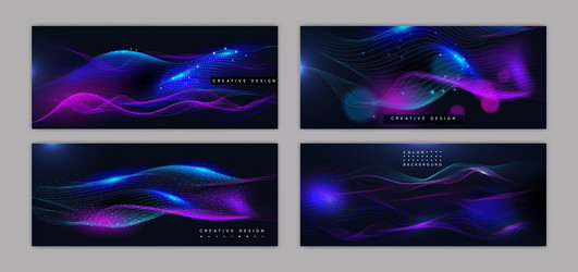 background ai wave data pattern with tech dot vector image