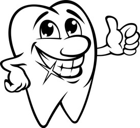 Cartoon Smiling Tooth Vector Image