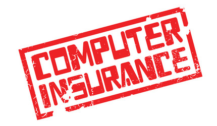 Computer insurance rubber stamp Royalty Free Vector Image