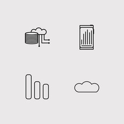 Data analytics simple linear icons set outlined vector