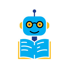 education icon ai tutor or smart assistant cute vector image