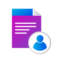 file icon with user profile gradient vector image