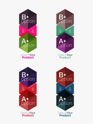 Set of business hexagon layouts with text vector