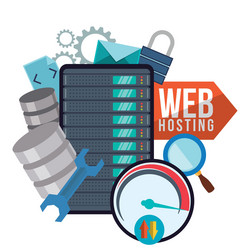 Web Hosting Technology Icons vector image