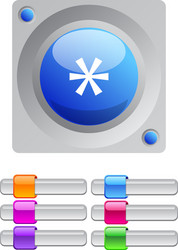 asterisk color round button vector image