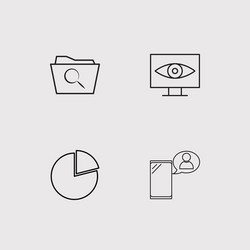 data analytics simple linear icons set outlined vector image
