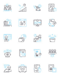 fiscal discipline linear icons set budgeting vector