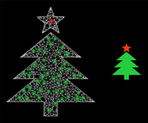 Flare web model new year tree with bright vector