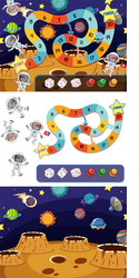 set game templates with astronauts in space vector