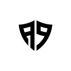 Ap monogram logo with shield shape design template vector