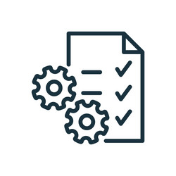 clipboard or checklist and gear line icon vector image
