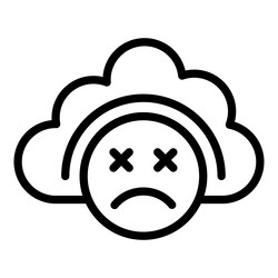 data cloud icon outline internet error vector image