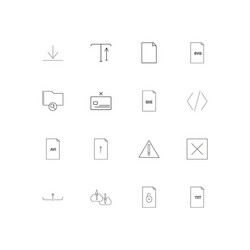 files and folders sign linear thin icons set vector image