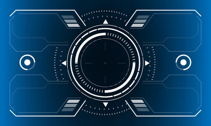 hud sci-fi interface screen view white circular vector image