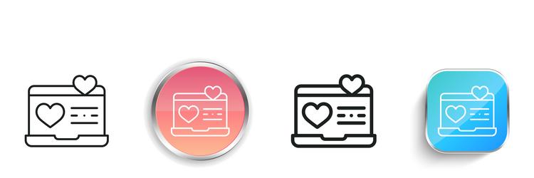 laptop icon thin linear regular and button style vector image