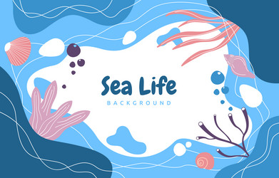 Ocean Text Background - Abstract Seashells vector image