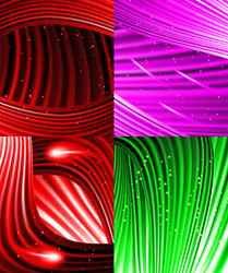 set of background colourful luminous rays vector image