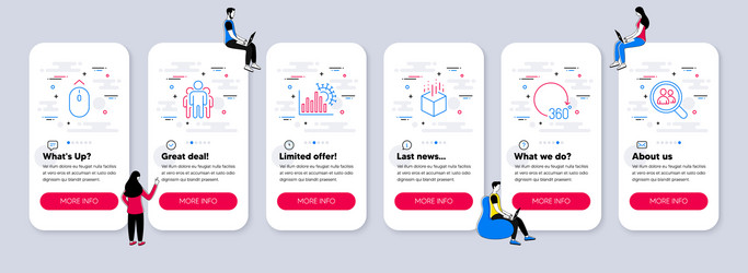 set of science icons related to group 360 vector image