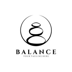 Stone balance logo circle vector