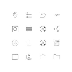 User interface simple linear icons set outlined vector