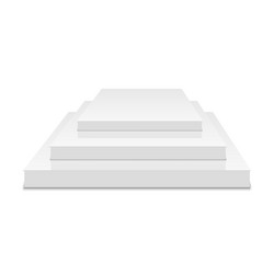 White podium square 3d empty with steps vector