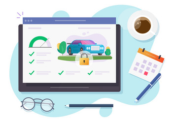 Automobile monitoring security lock app online vector