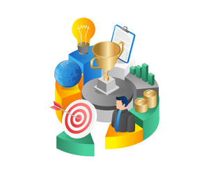 business success concept isometric of vector