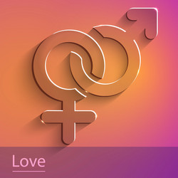 Couples female male sign glass icon vector