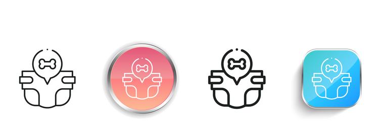 diaper icon thin linear regular and button style vector image