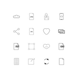 files and folders sign linear thin icons set vector image