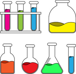 Flasks for Laboratory Testing vector image