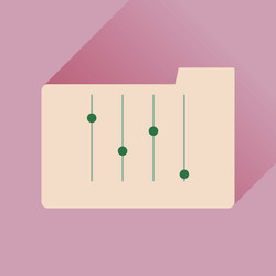 Flat icon with long shadow folder equalizer vector